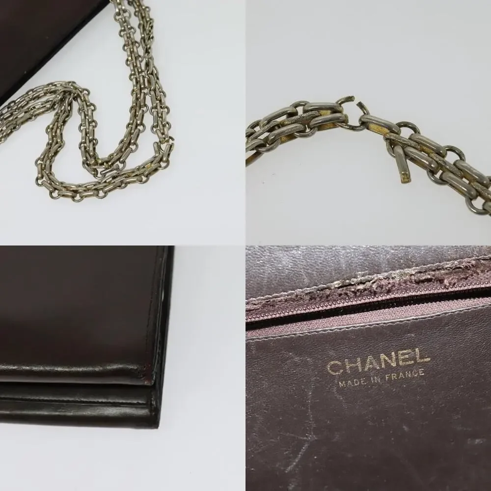 Chanel Chain Handbag Leather Brown Gold CC - Picture 4 of 7